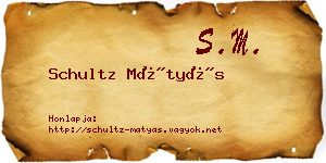 Schultz Mátyás névjegykártya